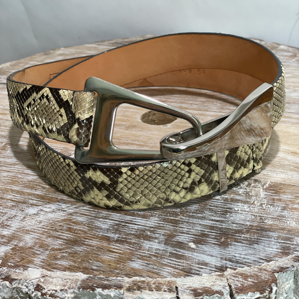 Wcm Python Leather Adjustable Belt